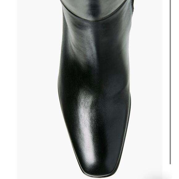 Nordstrom Tyra Black Tall Knee High Boot Sz 9.5 Leather Pull-On Elastic Gore NIB - Picture 7 of 14